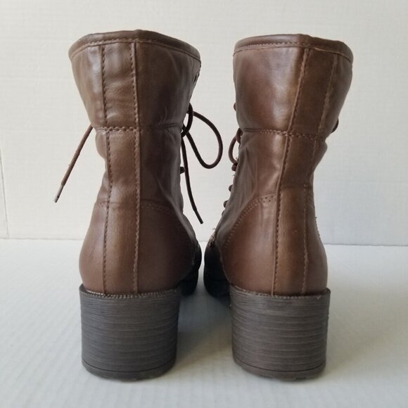 Rock & Candy Sprancie Lace Up Bootie Y2K Chunky Brown Block Heel Grunge Size 6.5 - Picture 2 of 11